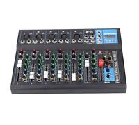 Naroote 7 Channel USB Mixer, Built in Control 100-240V Small Distortion 3 Level Balance Adjustment 7 Channel Mixer Versatile Delay Reverb Effects for Party (UK Plug)