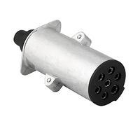 Naroote 7 Pin Trailer Plug Replacement Connector for Trailer Caravan Lights, Simple Plug-and-Play for European Vehicles, Aluminium Brass 24V N Type