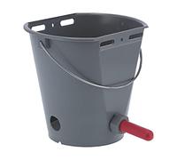 Naroote 8L Livestock Milk Feed Bucket with Durable Check Valves for Easy Feeding on Farms Gray Plastic 3 Units (For cattle)