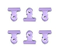 Naroote 8pcs Metal Hinge Clips, Rounded Head Rust Prevention Bull Clamps, File Clamps Tool with Holes for Hanging, Ideal for Ticket Test Paper Organization (Purple)