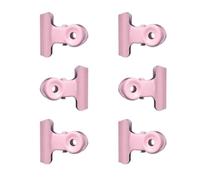 Naroote 8pcs Metal Hinge Clips, Rounded Head Rust Prevention Bull Clamps, File Clamps Tool with Holes for Hanging, Ideal for Ticket Test Paper Organization (Pink)