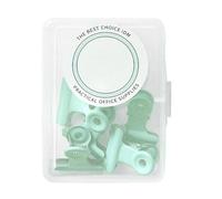 Naroote 8pcs Metal Hinge Clips, Rounded Head Rust Prevention Bull Clamps, File Clamps Tool with Holes for Hanging, Ideal for Ticket Test Paper Organization (Green)