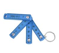 Naroote ABS Folding Ruler 2Pcs 50cm, Foldable Ruler Portable Meter Stick, Key Ring with Key Ring, Ideal for Carpentry Laying Tiles Projects (Blue)