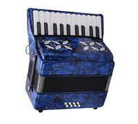 Naroote Accordion, 22 Keys 8 Bass Professional Musical Instrument, Maple Body with Adjustable Straps, Ideal for Beginners & Students (Blue)