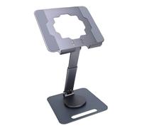 Naroote Adjustable Tablet Stand, 360 Degree Rotating Aluminum Alloy Desk Phone Stand with Stable Anti Slip Base, Hollowed Out Heat Dissipation, Ideal for Live Streaming Drawing (Grey)