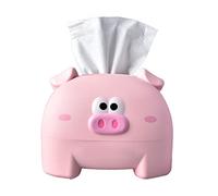 Naroote Adorable Cartoon Tissue Box Organizer Simple Paper Extraction for Study Room Durable Plastic Holder (Pink)