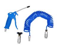 Naroote Air Blow Gun Kit, 5m Recoil Hose, Portable Compressor | PU Hose, Stainless Steel, ABS, Brass Material, Car and Computer Cleaning, Compressor Compatible, Dust Cleaner