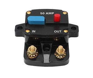 Naroote Audio Fuse Circuit Breaker, Durable Pressure-Resistant Wear-Resistant Car Stereo Fuse Holder for Boat (50A)