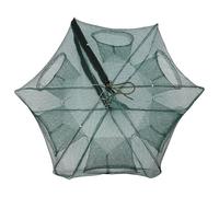 Naroote Automatic Fishing Net Shrimp Cage Foldable Crab Trap for Catching Lobster, Smelt, and Crawfish with Nylon Material for Fishing Gear Enthusiasts (6 Hole)