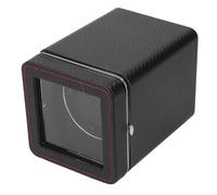 Naroote Automatic Single Watch Winder, Decoration Adjustable Safe PU Leather and Plastic Automatic Rotation Watch Winder for Bedroom (Red Line W150T)
