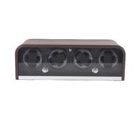 Naroote Automatic Watch Winder with Controlled LED Light Silent Winding for Mechanical Watch Care for Diverse Brands Fiber Density Board Elegant Design for Work Desk (4 Positions)