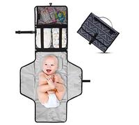 Naroote Baby Diaper Changing Pad Portable Multi Pockets Diaper Changing Mat for On-The-Go Parents (Black)