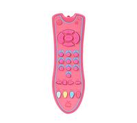 Naroote Baby Musical TV Remote Control Toy with Light and Sound Early Education 3 Language Modes Boys Girls Pink/Grey 1.2in (Pink)