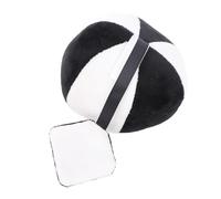 Naroote Baby Sensory Ball Toy Soft Plush Visual Training Ball with Bell Sound for Early Education Activities (Black White)