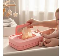 Naroote Baby Wipe Warmer, Large Capacity Foldable Baby Wipe Dispenser with 3 Temperature Settings, Fast & Even Heating, Smart Newborn Essentials for Outdoor Travel, Camping (Pink)