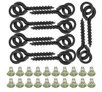 Naroote Bait Screws 10Pcs with Oval Rings, Durable Carp Rig Ring Stops for Fishing Tackle, Lightweight ABS & Copper, Easy to Use (Green)