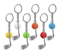 Naroote Ball Keychain, Mini Keychain 6PCS Mini Club Ball Creative Keyring Pendant Decoration Key Rings for Bags Key