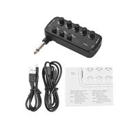 Naroote Bass Amplifier Mini Amp Portable Headphone Bass Amplifier for Musicians on the Go Black 3 Built-In Speaker Simulations (Guitar)