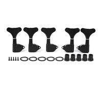 Naroote Bass Tuners Set Durable Alloy Enclosed Winding for 5-String Bass Left 2 Right 3 Installation Musical Instrument Accessories (Black)
