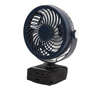 Naroote Battery Drive Fan, 2 Levels of Wind Speed 2 USB Charging Connections 18 -V Lithium -ion Battery Small Wireless Fan Portable Design for Industrial Use (Dark Blue)