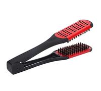 Naroote Beard Straightening Professional Brush Double Sided Beard Hair Splint Styling Tool for Men Aluminum Sheet+ABS (Red Black)