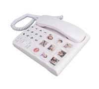Naroote Big Button Phone with Adjustable Volume for Elderly SOS Dialing, Remote Control, HD Handsfree Function - Suitable for Visually Impaired, White ABS Material