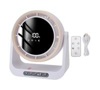 Naroote Bladeless Desk Fan Quiet Operation USB Powered with Remote Control Digital Display for Bedroom Office Kitchen (White Coffee)