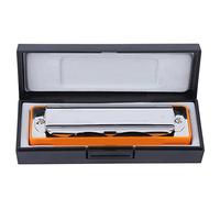 Naroote Blues Harmonica Professional Mouthorgan with Beautiful Sound for Beginners and Professionals ABS Resin 10-Hole in Black (Orange)