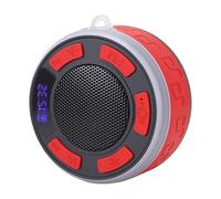 Naroote Bluetooth Shower Speaker with Suction Cup, LED Clock RGB Lights Portable Speaker, 360 Surround Sound Device with Bluetooth 5.1, Ideal for Bathroom & Outdoor (Red)