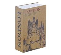 Naroote Book Safe Box Concealment Money Storage Box for Home Supplies, Textured Paper + Stainless Steel Material, 7.1x4.6x2.2in Size, Ideal for Storing Important Items