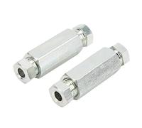 Naroote Brake Pipe Connectors Durable Professional Replacement for British USA Cars PRE 1980, 2Pcs/Set Brake Line Fittings for Easy Installation Fit for Pipe Joiners