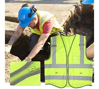 Naroote Building Safety Vest with High Visibility Movement Vest, Mesh Safety for Motor Drivers (M)