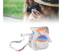 Naroote Camera Bag, Color Printing Scratch Resistant Fashionable Soft Camera Case with Shoulder Strap for Outdoor Activities for Photography (Ink Watercolor)