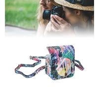 Naroote Camera Bag, Color Printing Scratch Resistant Fashionable Soft Camera Case with Shoulder Strap for Outdoor Activities for Photography (Colorful Graffiti)