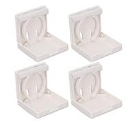 Naroote Car Folding Cup Holder, Wall Mounting ABS Plastic 60-100mm Retractable Adjustable Drink Holder 4PCS for Trucks Cars Ships (White)