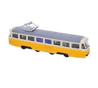 Naroote Car Toy Wonderful Decoration Pulling Kids Alloy Model with Sound Light for Children 3+ Gift Collection (classic tram yellow)