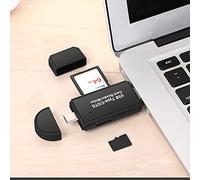 Naroote Card Reader, Type C USB Micro USB Black 3 in 1 Storage Card Reader for Phone