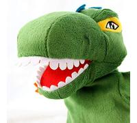 Naroote Cartoon Dinosaur Plush Soft Hand Puppet for Kids Pretend Play Fun Interactive Storytelling Toy Gift Ideal for Birthday Parties (Green)