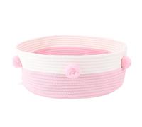Naroote Cat Basket Bed, Cat Hammock Cotton Rope Hand Knitting Stylish Look Sleeping Bed Scratching Mat With Scratcher Basket for Home Indoor (Pink)