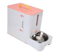 Naroote Cat Food Distributor, ABS Stainless Steel Pet Container with Multifunction for Interior (Roseate)