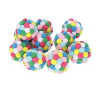 Naroote Cat Pom Pom Balls, Fuzzy Balls For Cats 10pcs Soft Colorful Toy Interactive Playing Chewing Toys For Indoor and Kittens, Cute Kitten Kitty