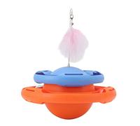 Naroote Cat Roller Trackball, Cat Turntable Toy Multifunctional Closed Circuit Track Design (Orange Blue)
