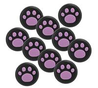 Naroote Cat Silicone Joystick Rocker Cap for Lite, 10 Pieces Thumb Grips Cover Cat Pattern Red Claw on Black for Gamers (Black bottom powder claw)