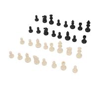 Naroote Chess Pieces High Strength PS Replacement Mini Chessmen Figurine for Party Camping Relaxing (Black White)