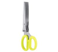 Naroote Cilantro Cutter, Vegetable Scissors Stainless Steel 5 Layers Kitchen Scissors Shredded Tool Salad for Chopping Basil Chive Parsley (Yellow)
