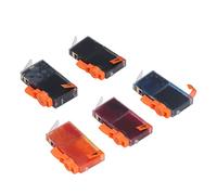 Naroote Clear Printing Ink for Photosmart C6380 B110a Printer Accessories 5% Coverage Deskjet 3520 Long Term Use for Photosmart Plus Middle Eastern and Russia (BK PBK C M Y 5 Colors)