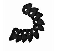 Naroote Club Head Cover with Interchangeable Numbers and Letters, Waterproof Iron Cover with Soft Sponge, 10Pcs for Golfer Gift, Black/Blue, 5.74 X 3.15in (Black)