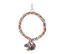 Naroote Colorful Bird Perch Cotton Rope Swing Toy for and Playing in Cage, Small and Medium Birds, Durable Materials, 9.84x7.09x0.59 Inch
