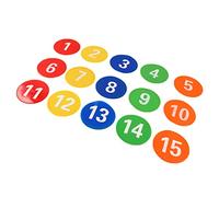Naroote Colorful Number Spot Markers, 15 Round Carpet Spots, Bright Sports Cones with 1 to 15 Numbers, Ideal for Soccer Training & Indoor Outdoor Sports Activities