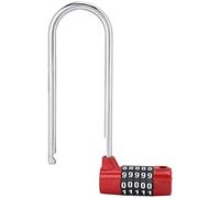 Naroote Combination Digit Password Code Lock with High Security for Cabinet Door Padlock, Easy to Remember, Made of Zinc Alloy, Extra Long U Lock for Home Security (Red)
